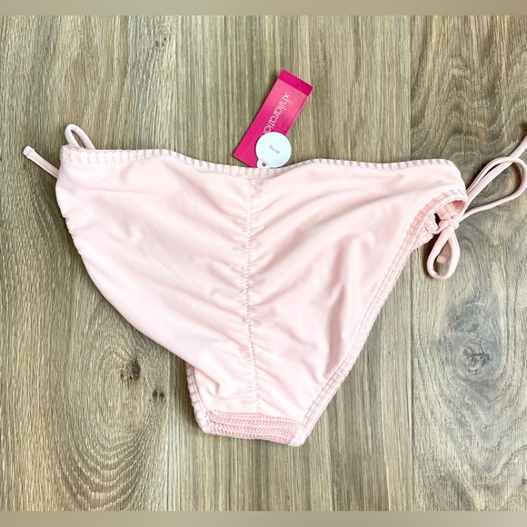 Exhilaration Peach Crocheted BOHO bikini bottom MIX & Match Size L NWT - Picture 3 of 3